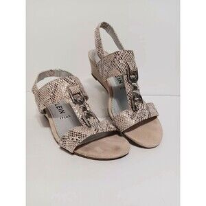 Anne Klein I Flex Faux Snake Skin Women's Wedge Heels Sz 7.5M